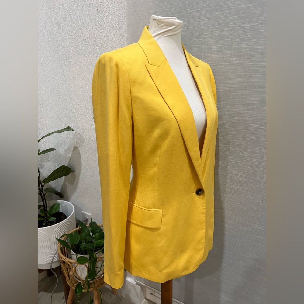 REISS Women's Haya Jacket Single Breasted Blazer Sun Yellow Size US 10 $440